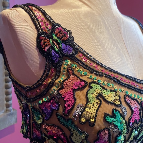 Vintage Black and Purple Floral Dress - Picture 3 of 16